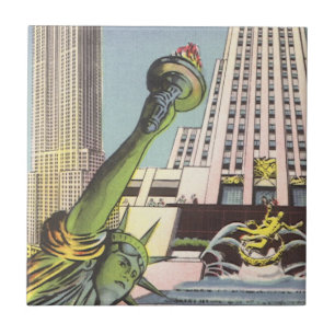 Carreau Voyage Vintage, Monuments Célèbres de la Ville de 