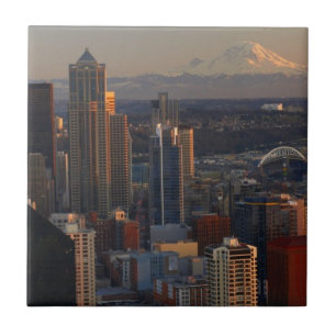 Carreau Vue aérienne de l'horizon 2 de ville de Seattle