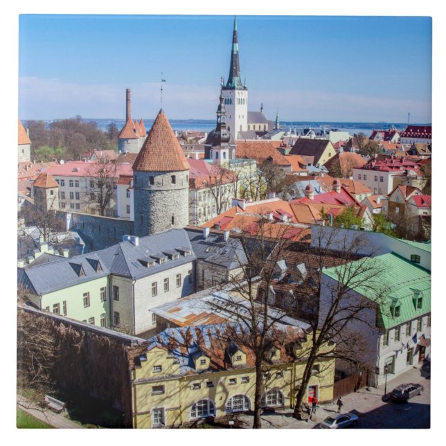 Carreau Vue aérienne du centre de Tallinn (Devant)