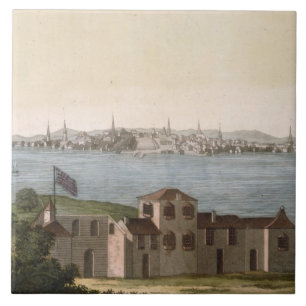 Carreau Vue de Boston, de 'Le Costume Ancien et Moderne