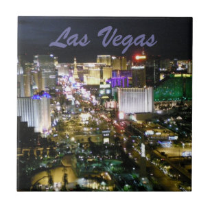 Carreau Vue de casino de bande de Las Vegas la nuit