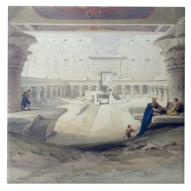 Carreau Vue de dessous le portique du temple d'Edfou, vers (Devant)