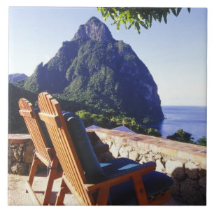 Carreau Vue de Gros Piton depuis la villa de Stonefield Es