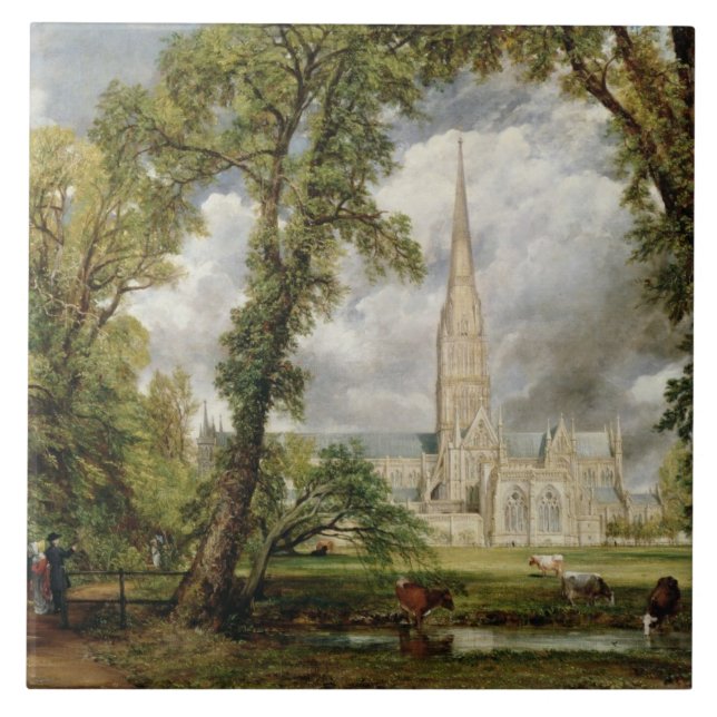 Carreau Vue de John Constable | de cathédrale de Salisbury (Devant)