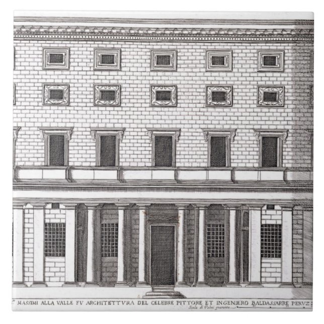 Carreau Vue de la façade de l'alla Valle de Palazzo (Devant)