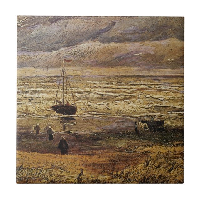 Carreau Vue de la mer à Scheveningen par Vincent van Gogh (Devant)