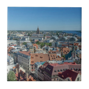 Carreau Vue de la vieille ville de Riga d'en haut