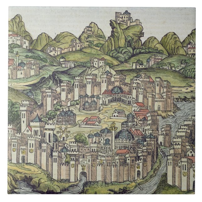 Carreau Vue de la ville murée de Constantinople, de Th (Devant)