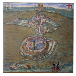 Carreau Vue de l'endroit de Louis le grand, avec un de t