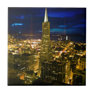 Carreau Vue de nuit de San Francisco.