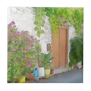 Carreau Vue de rue aquarelle