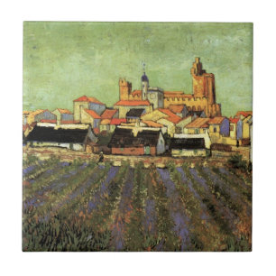 Carreau Vue de Saintes Maries par Vincent van Gogh