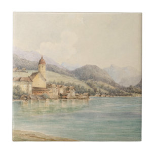 Carreau Vue de St. Wolfgang sur le lac Wolfgang Carl Lafit