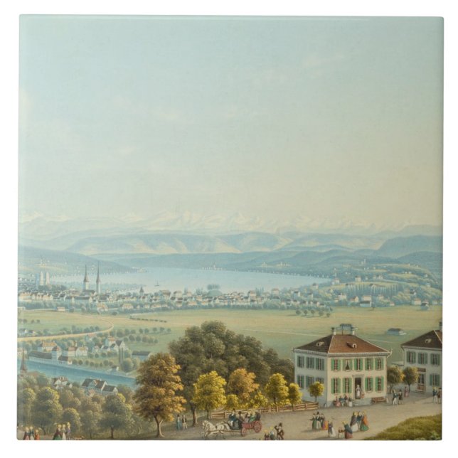 Carreau Vue de Zurich, c.1840 (la semaine) (Devant)