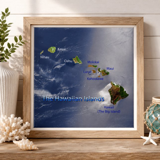 Carreau Vue des îles hawaïennes (View of the Hawaiian Islands Ceramic Tile)