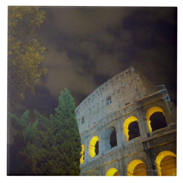 Carreau Vue du Coloseum à Rome la nuit (Devant)