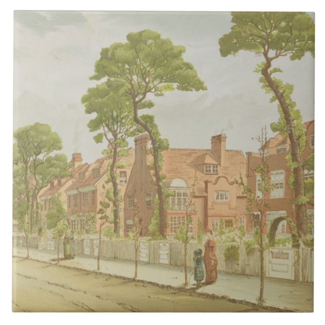 Carreau Vue du parc de Bedford, 1882 (litho de couleur) (Devant)