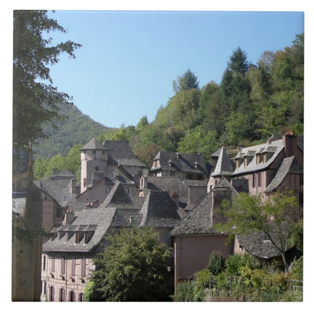 Carreau Vue du village médiéval (photo) (Devant)