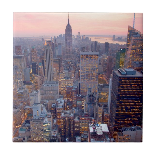 Carreau Vue large de Manhattan au coucher du soleil (Devant)