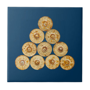 Carreau Vue supérieure des cartouches de chasse