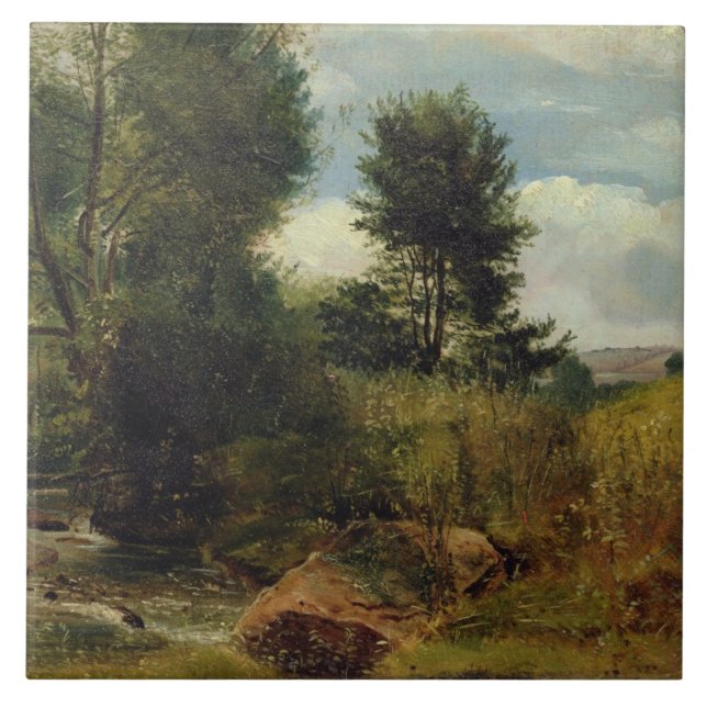 Carreau Vue sur la rivière Sid, près de Sidmouth, c.1852 (Devant)