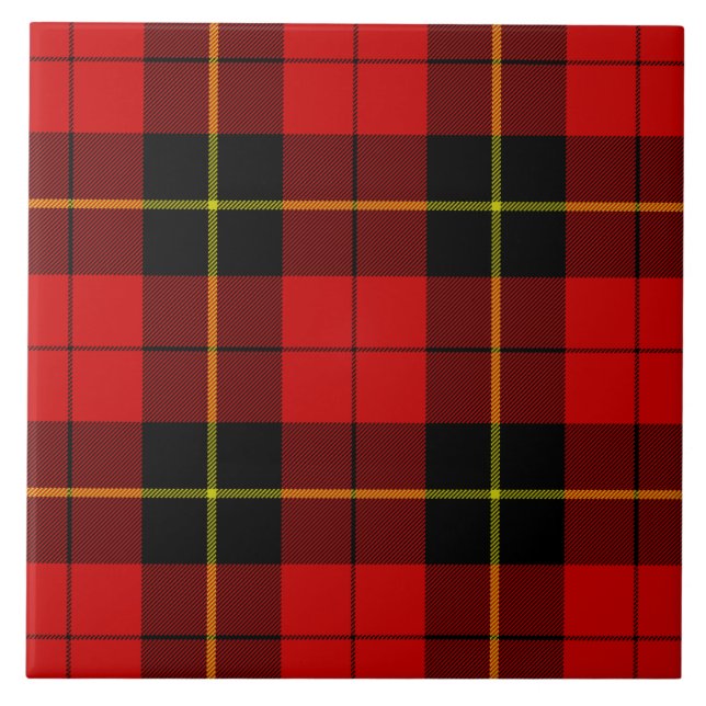 Carreau Wallace tartan rouge noir plaid (Devant)