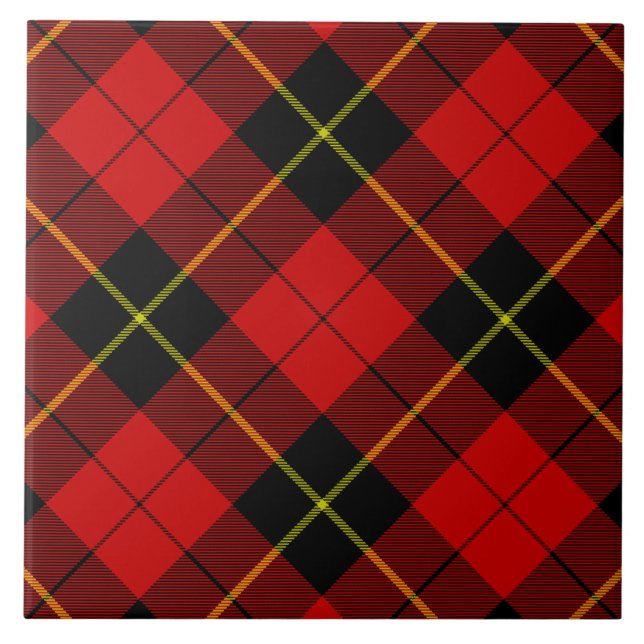 Carreau Wallace tartan rouge noir plaid (Devant)