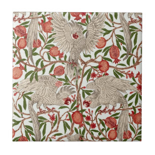 Carreau Walter Crane Cacatoès à tête blanche Grenade rouge