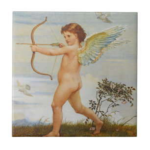 Carreau Walter Crane Cupid à l'arc d'époque Art