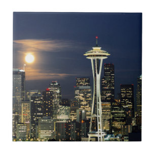 Carreau Washington, Seattle, Skyline la nuit depuis Kerry