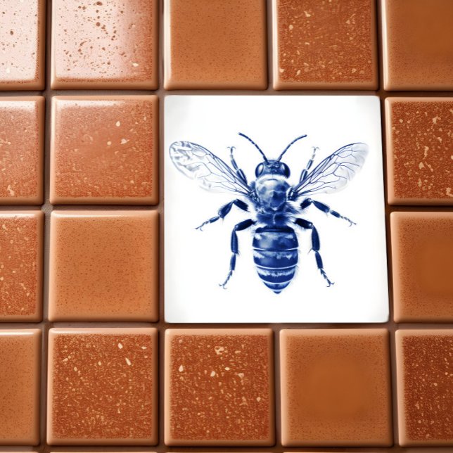Carreau Wasp Faux Cyanotype - (Créateur téléchargé)