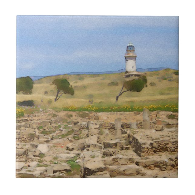 Carreau Watercolor lighthouse (Devant)