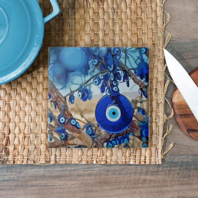Carreau Watercolor of Tree Decorated with Nazars (Créateur téléchargé)