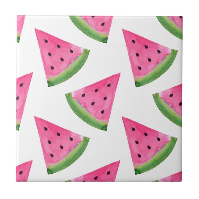 Carreau Watercolor Watermelon Motif (Devant)