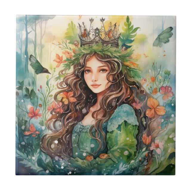 Carreau Watercolour Forest Princess (Devant)