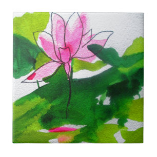 Carreau Waterlily abstract watercolour flower art