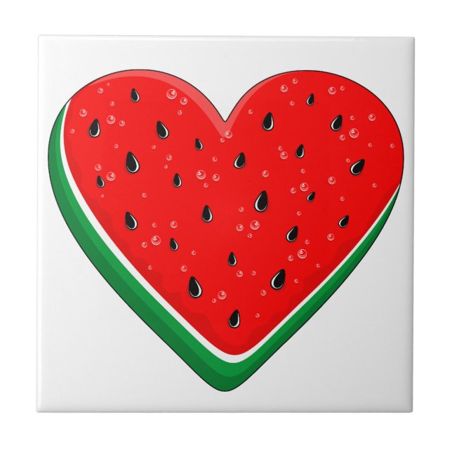 Carreau Watermelon Heart Valentine's Day Free Palestine (Devant)
