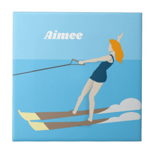 Carreau Waterski de style Vintage