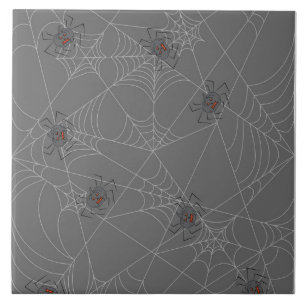 Carreau Web et citrouilles d'araignées d'Halloween