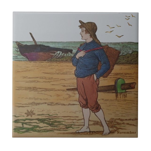 Carreau Wedgwood Antique Repro couleur main de novembre (Devant)