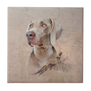 Carreau Weimaraner Poster Canvas Imprimer Tapisserie Acryl