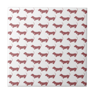 Carreau Weiner Dog Dachshund Motif