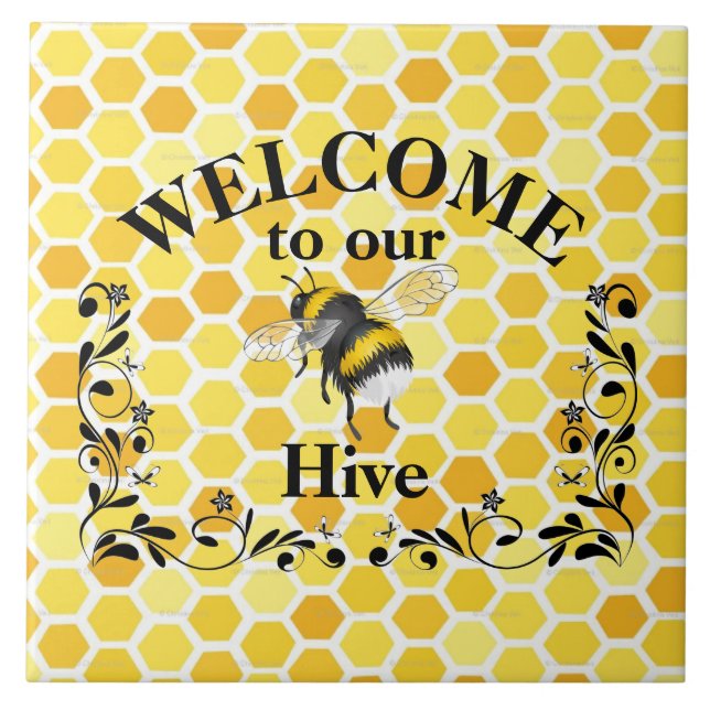 Carreau Welcome to our bee hive   (Devant)
