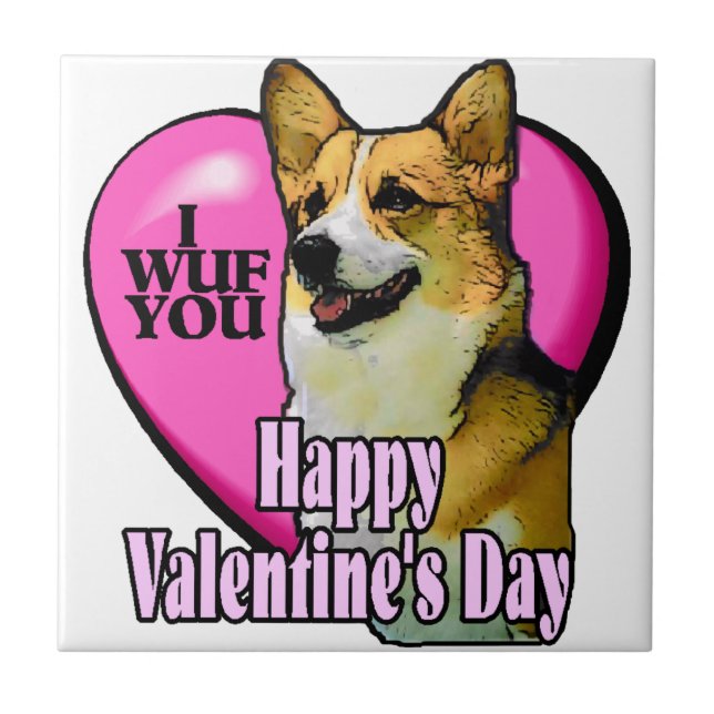 Carreau Welsh Corgi Saint Valentin (Devant)