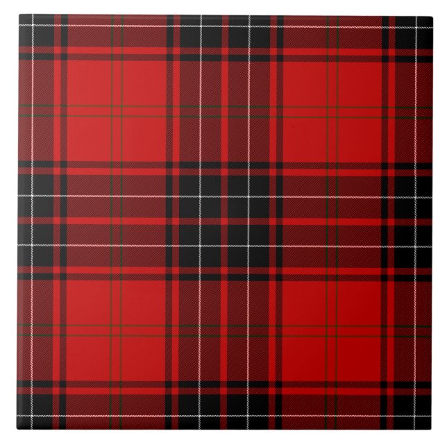 Carreau Wemyss tartan rouge noir plaid (Devant)