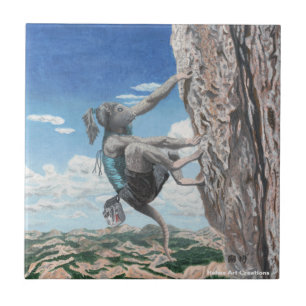 Carreau Wererat Girl Rock Climber Imaginaire Art Carrelage