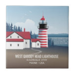 Carreau West Quoddy Head Lighthouse<br><div class="desc">Colourful artwork of the visually striking West Quoddy Lighthouse,  situated at the most eastern point of continental USA.  Perfect for anyone who loves this fantastic part of Maine.</div>