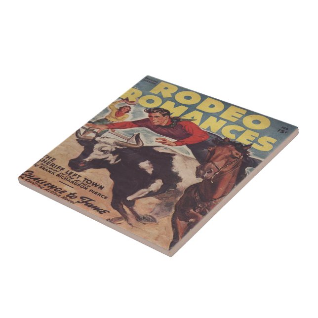 Carreau Western Rodeo Cowboy Steer Lutte Rodéo Romance (Côté)