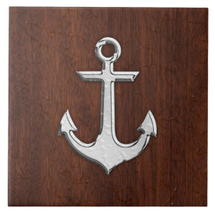 Carreau Wet Nautical Mahogany Anchor Steel Decor
