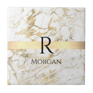 Carreau Wh & Gold Marble Gold Bar, DO-IT-YOURSELF Nom Noir